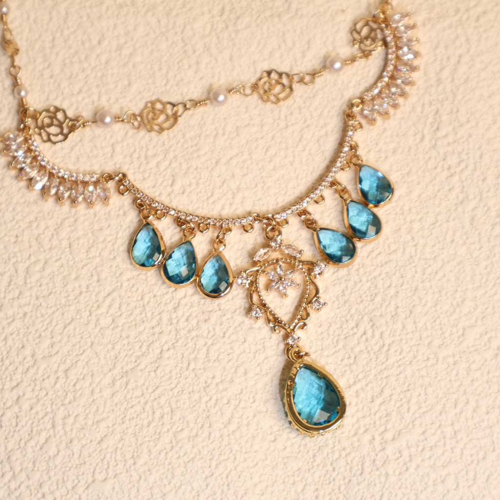 Rose Zircon Gem Necklace