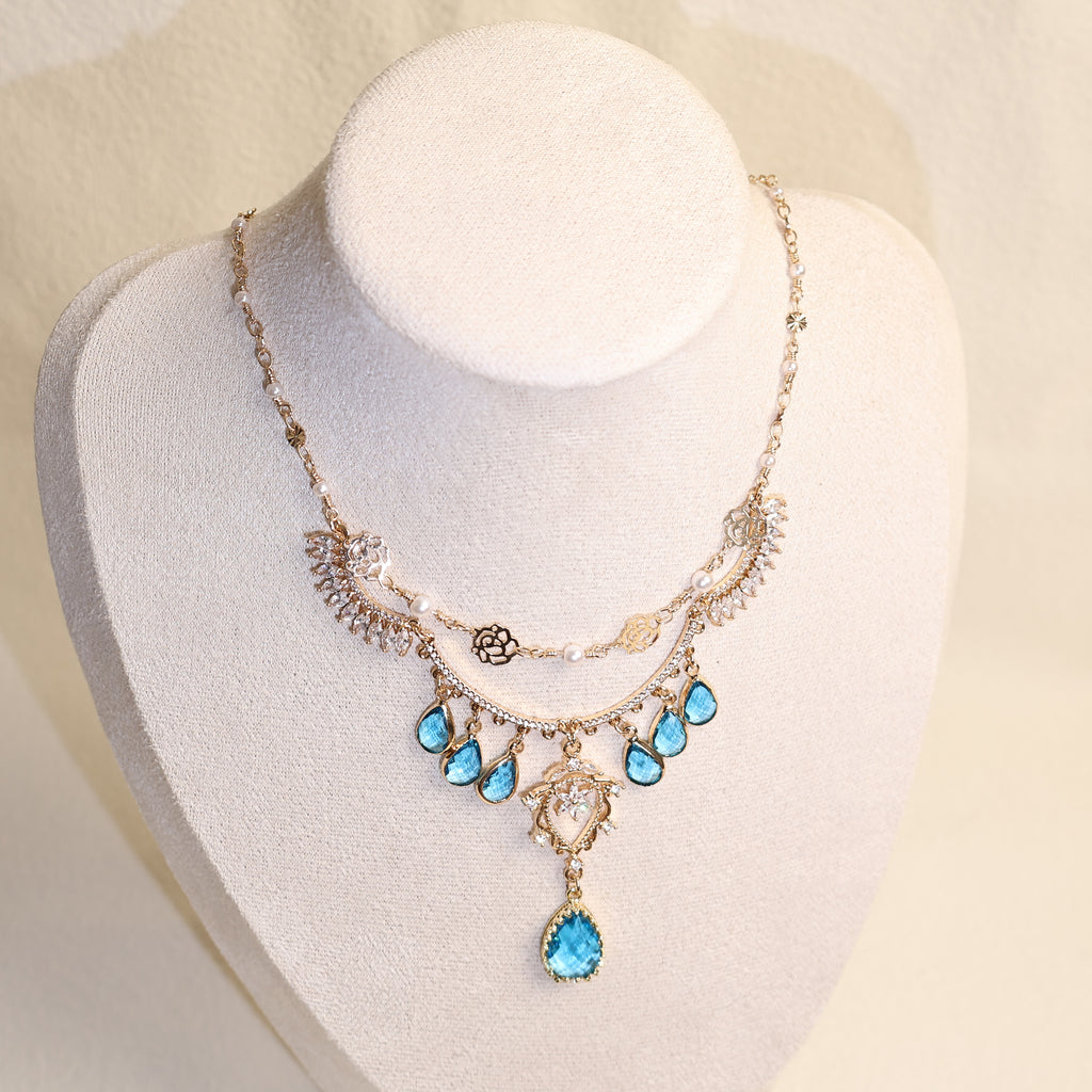 Rose Zircon Gem Necklace