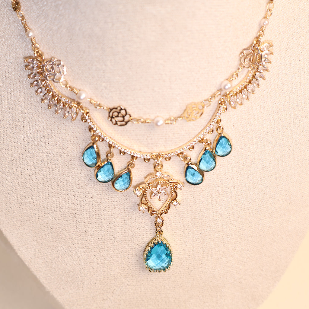 Rose Zircon Gem Necklace