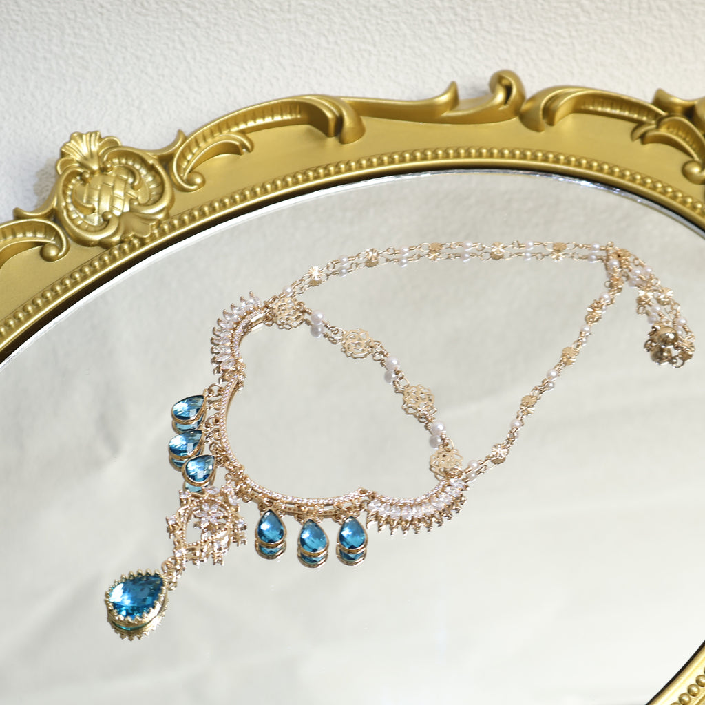 Rose Zircon Gem Necklace