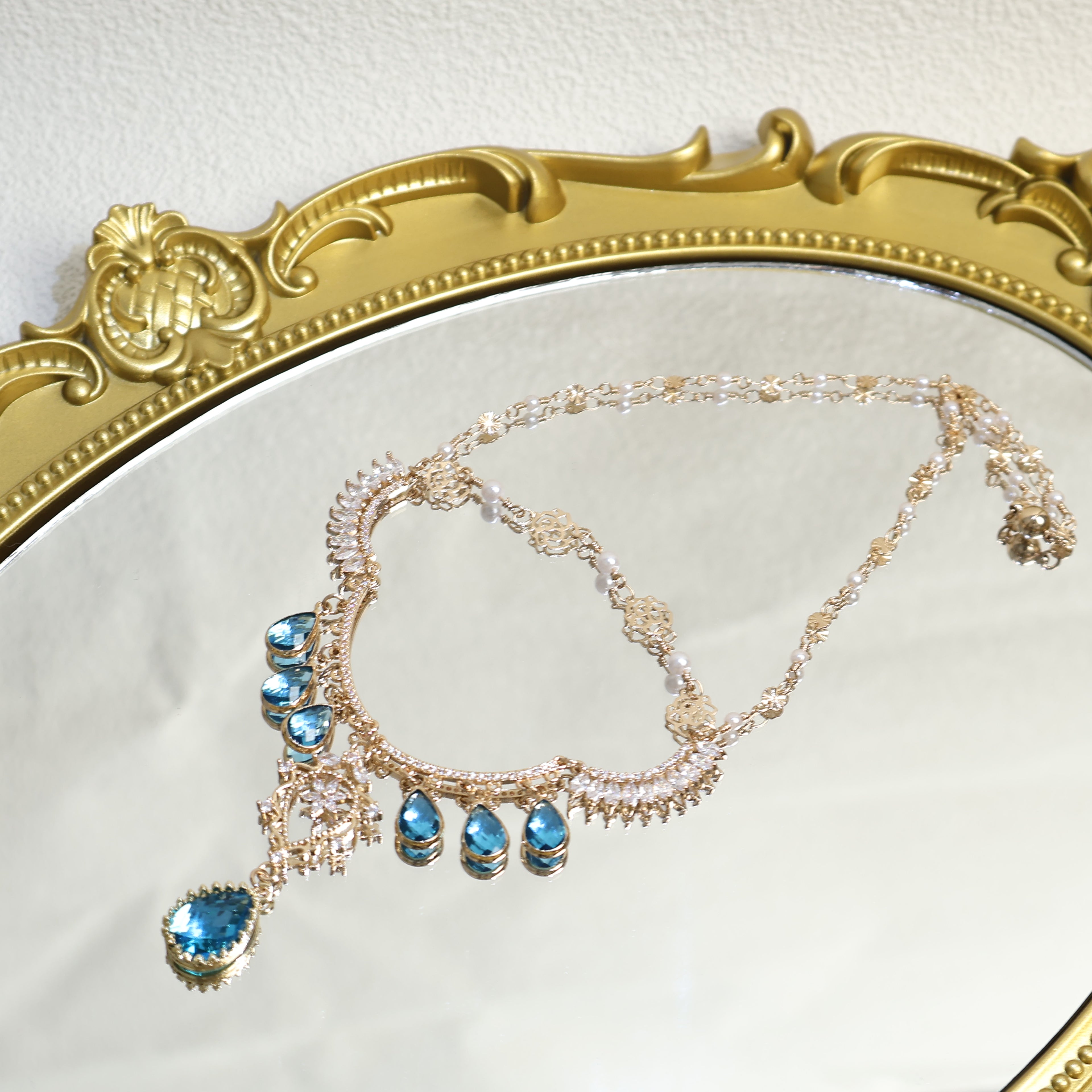 Rose Zircon Gem Necklace