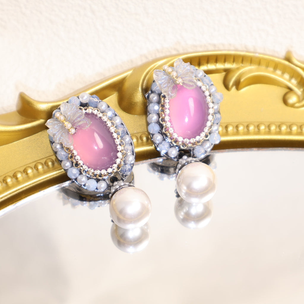 Butterfly Crystal Pearl Earrings