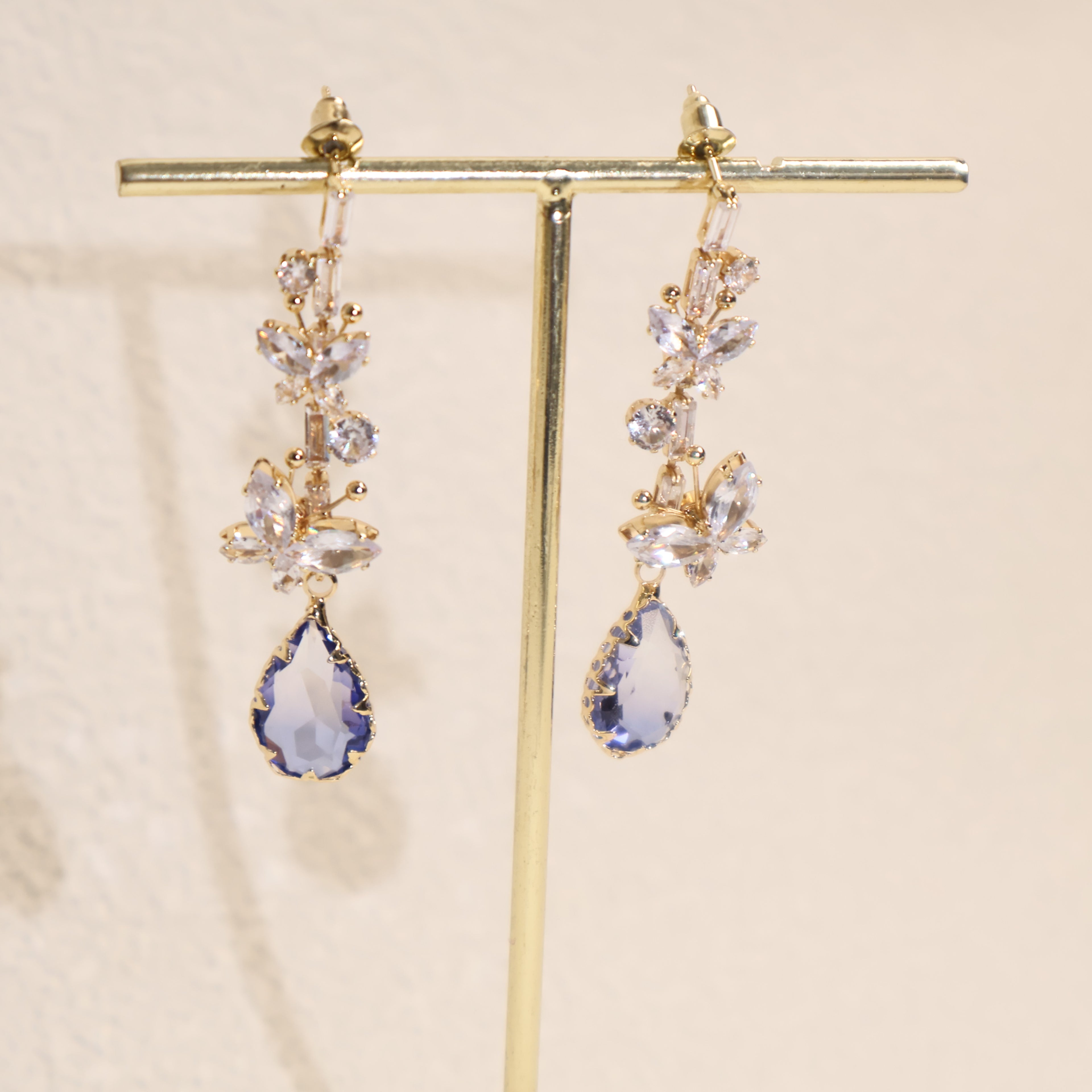 Butterfly And Waterdrop Zircon Earrings