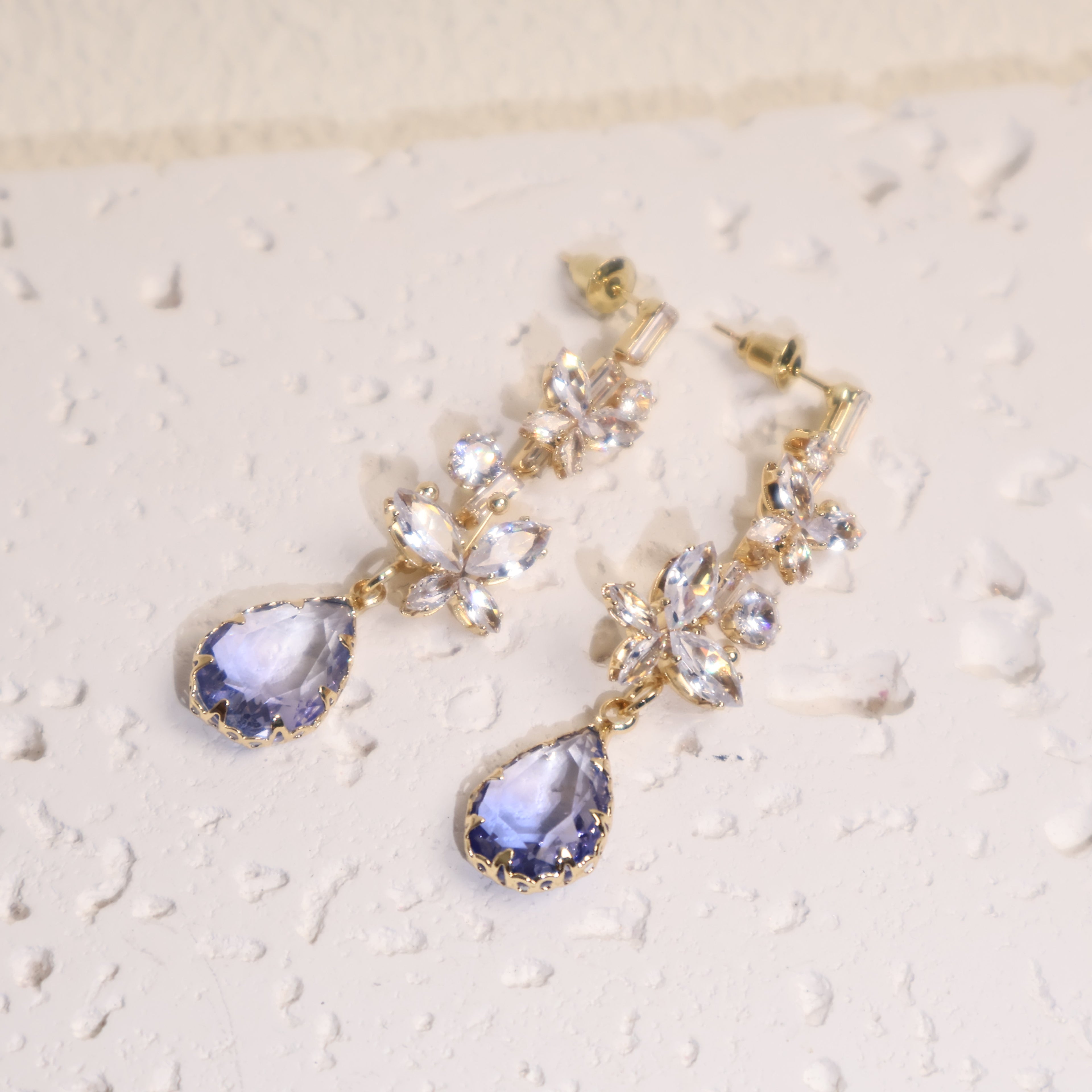 Butterfly And Waterdrop Zircon Earrings