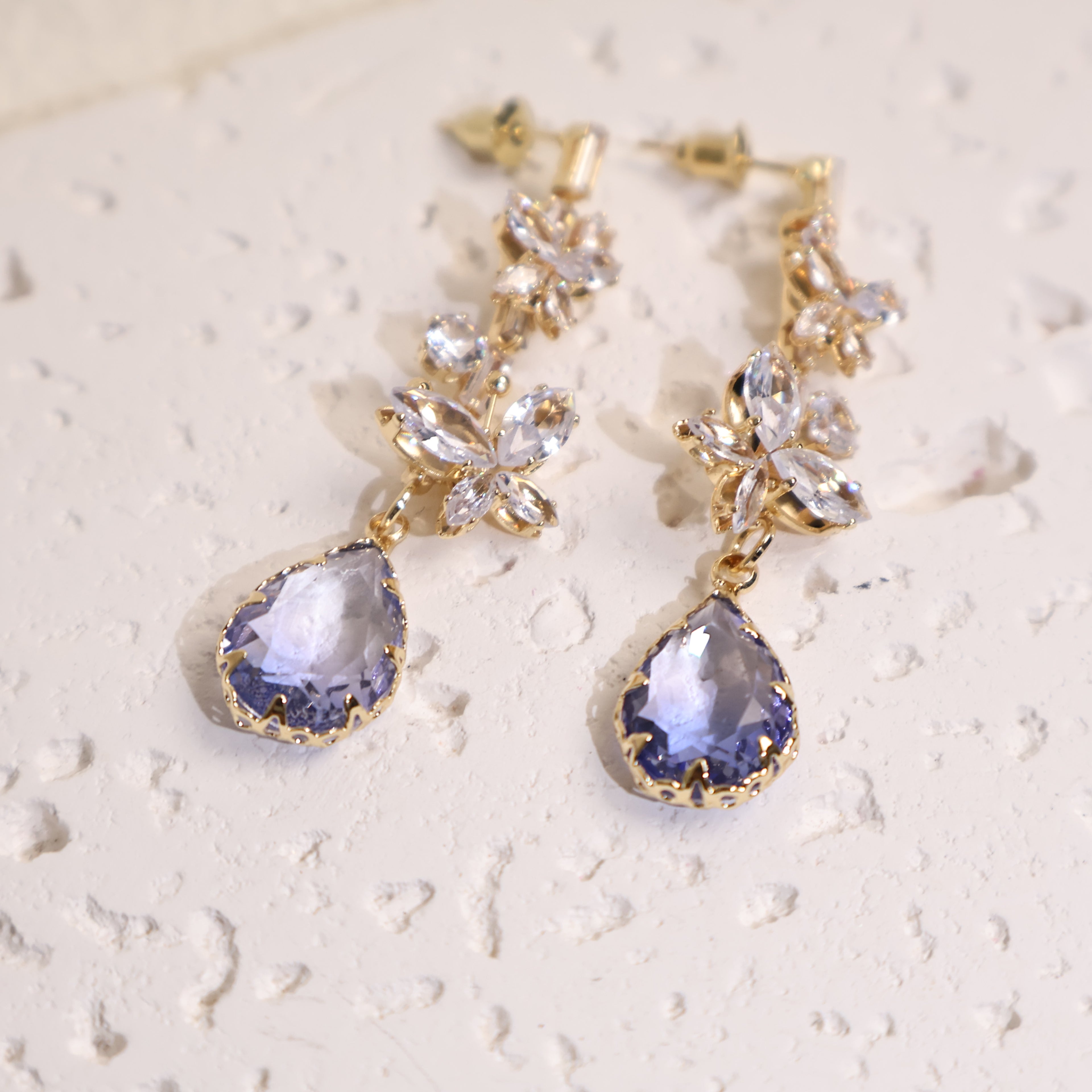 Butterfly And Waterdrop Zircon Earrings