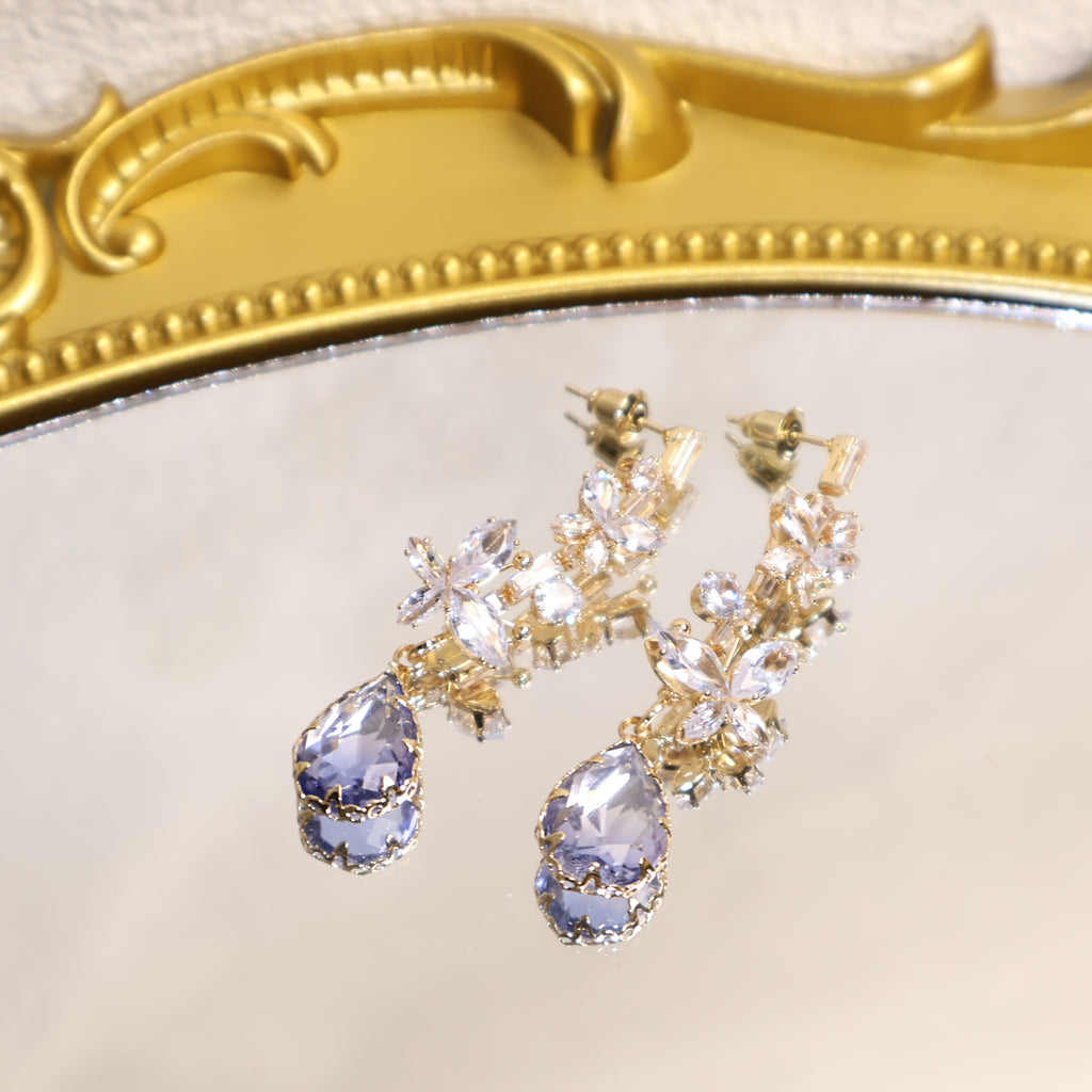 Butterfly And Waterdrop Zircon Earrings