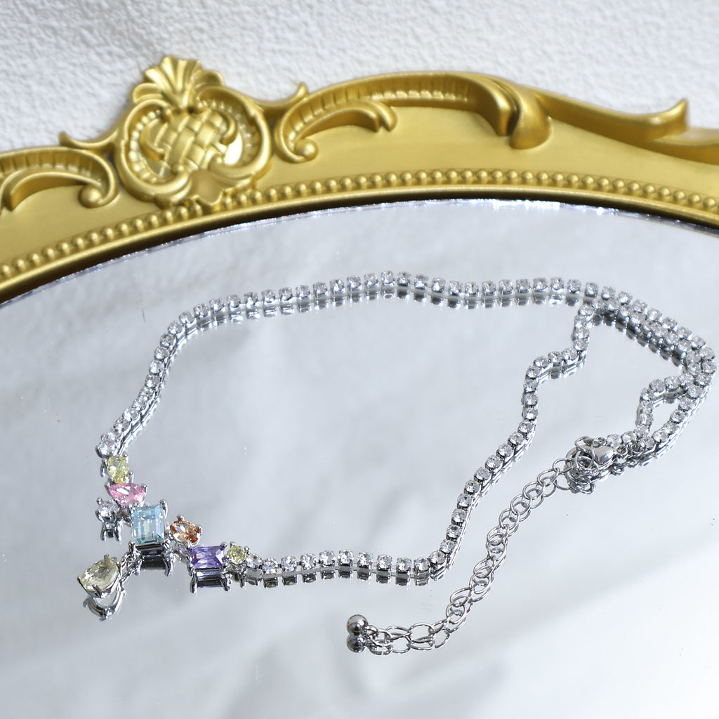 Colorful Cube Zircon Necklace