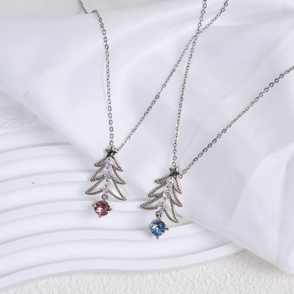 Christmas Tree Moissanite Necklace