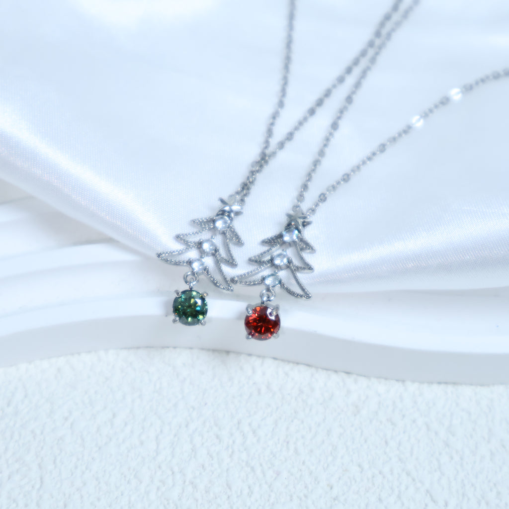 Christmas Tree Moissanite Necklace