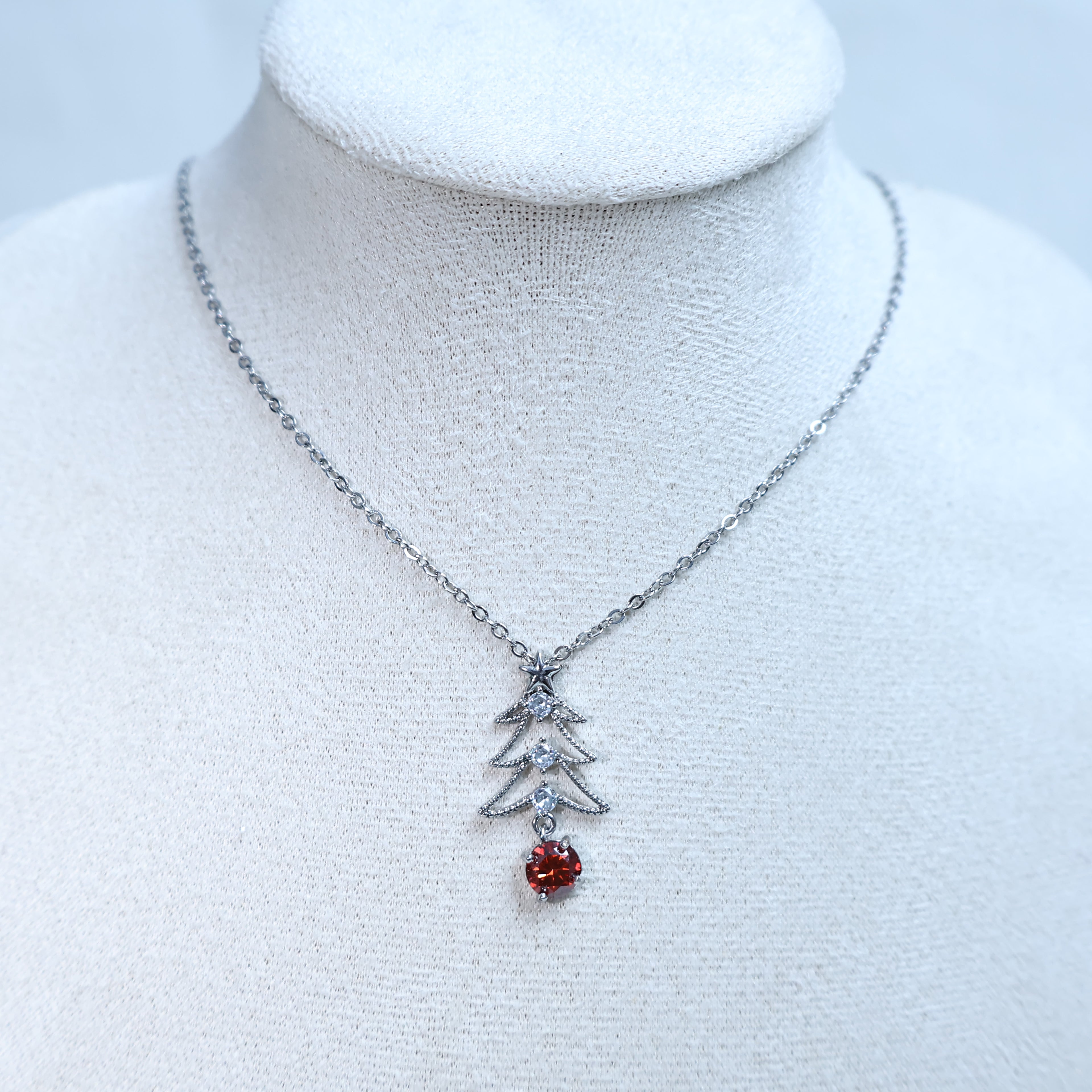Christmas Tree Moissanite Necklace