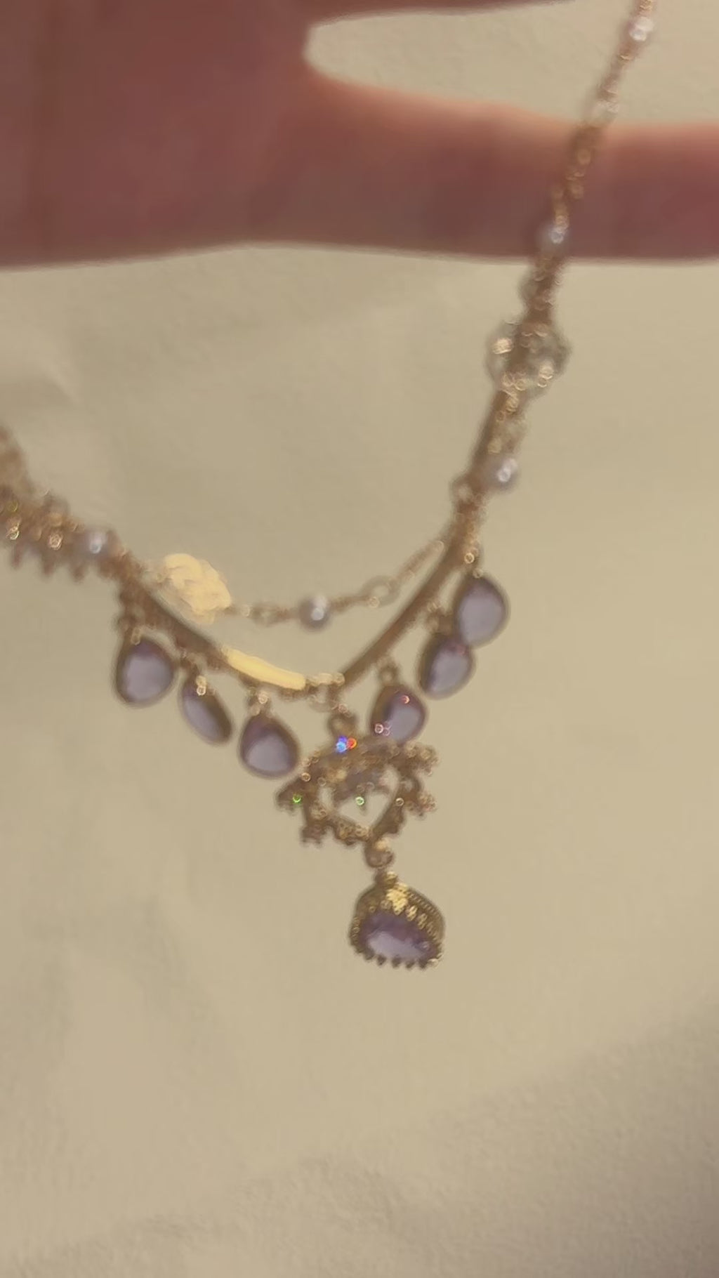 Rose Zircon Gem Necklace