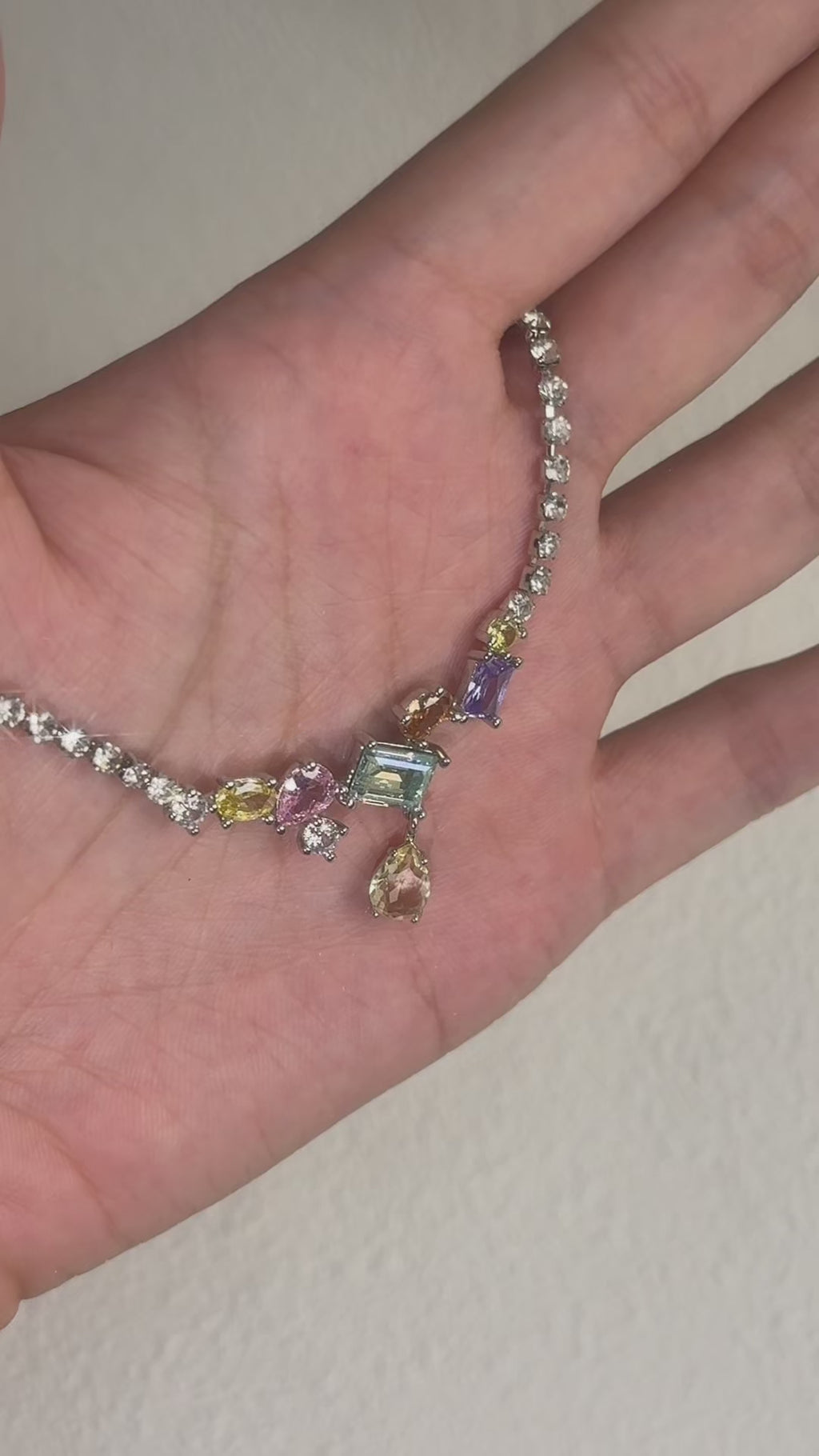 Colorful Cube Zircon Necklace