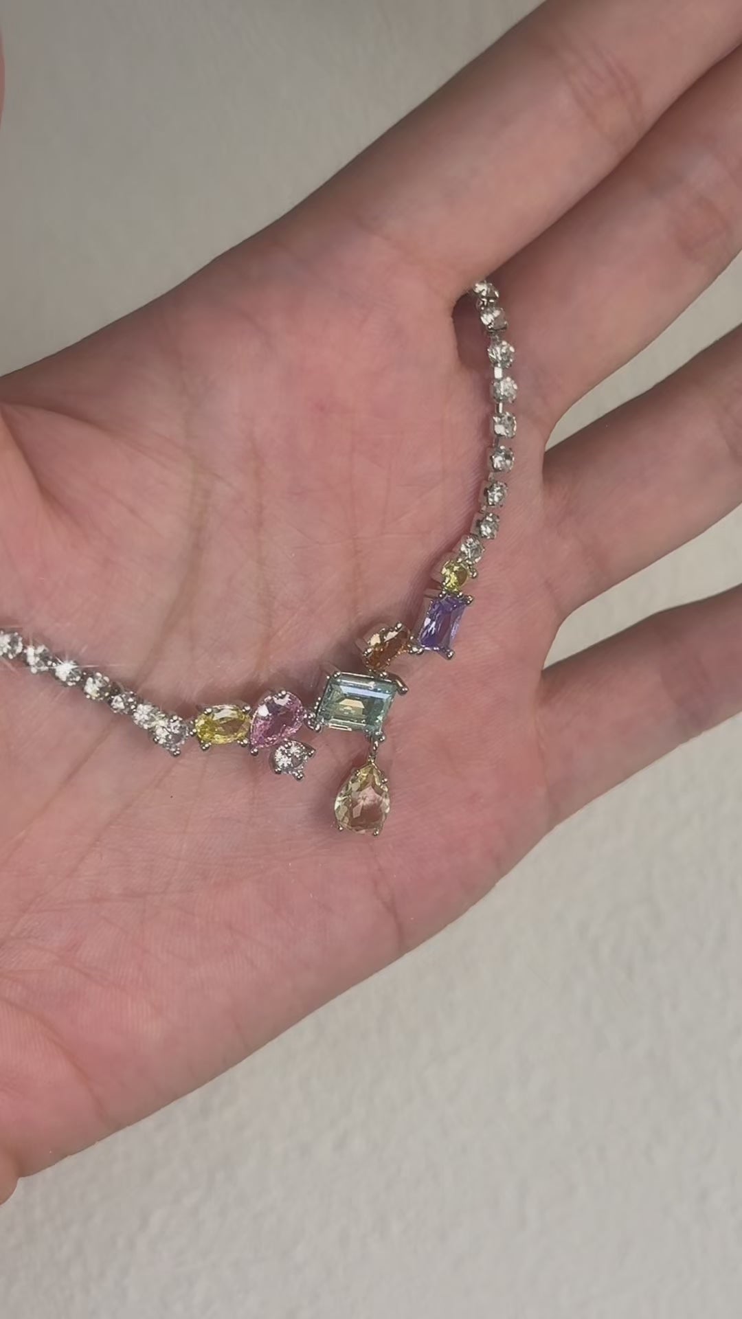 Colorful Cube Zircon Necklace