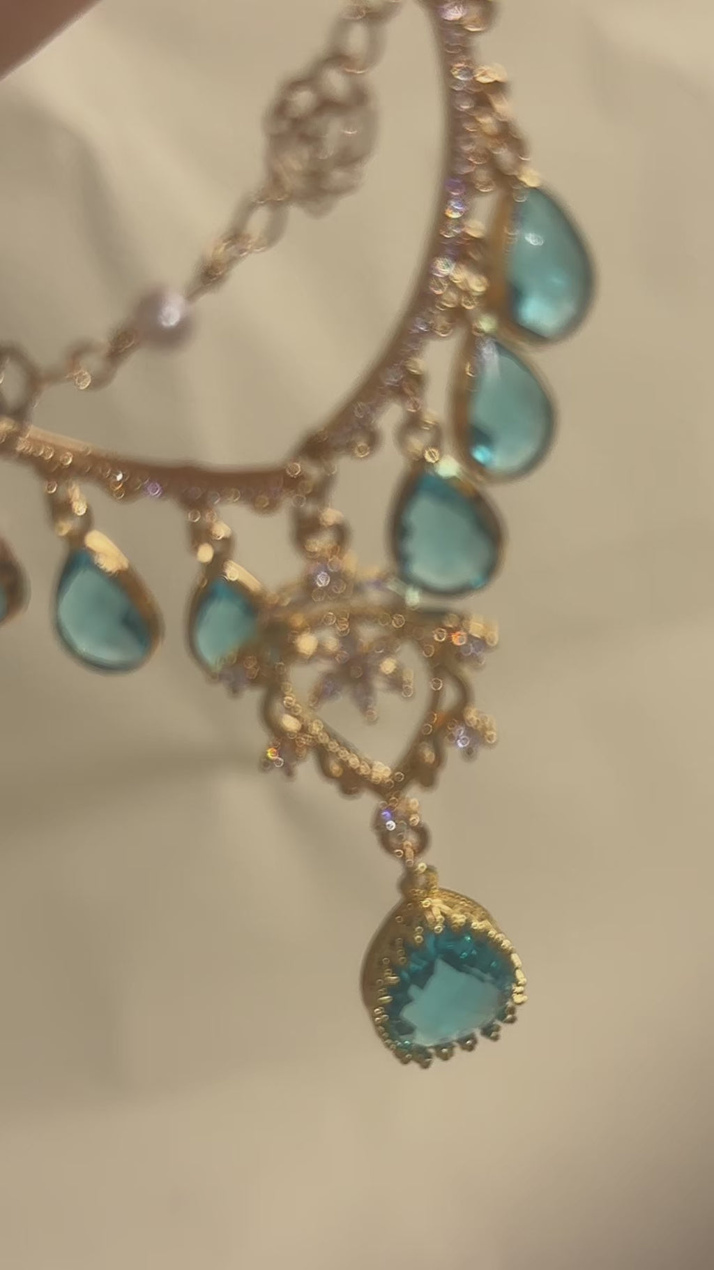 Rose Zircon Gem Necklace